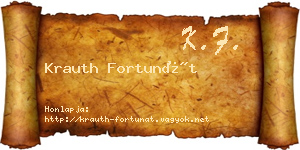 Krauth Fortunát névjegykártya